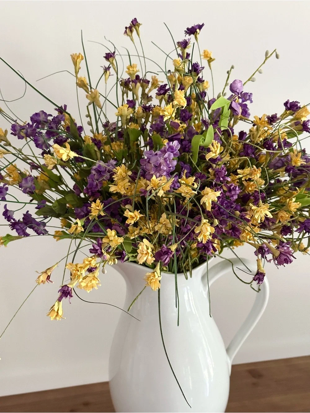Wildflower Bouquet - Purple & Yellow Faux Floral Arrangement